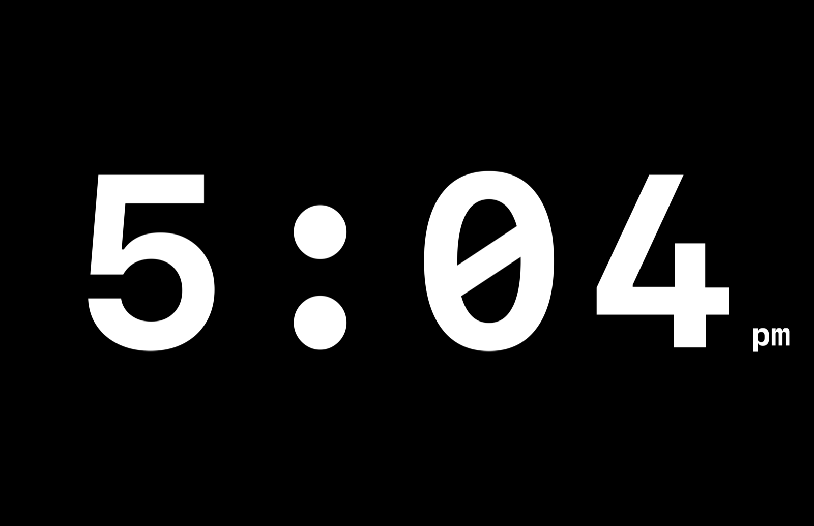degr in clock mode showing the time in large digits