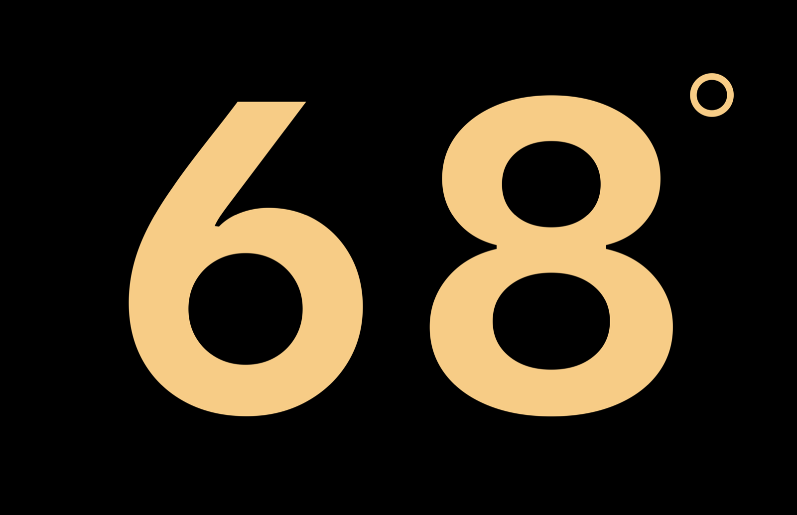 degr showing 68 degrees in near-white