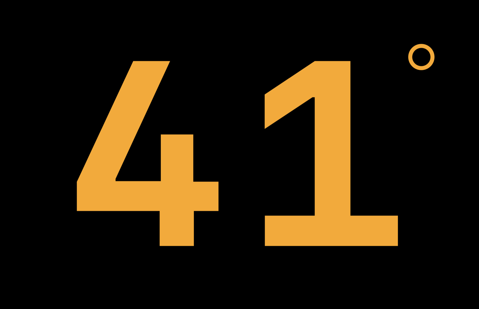 degr showing 41 degrees in amber on black